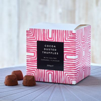 Cocoa dusted truffles with salted caramel flavour 200g